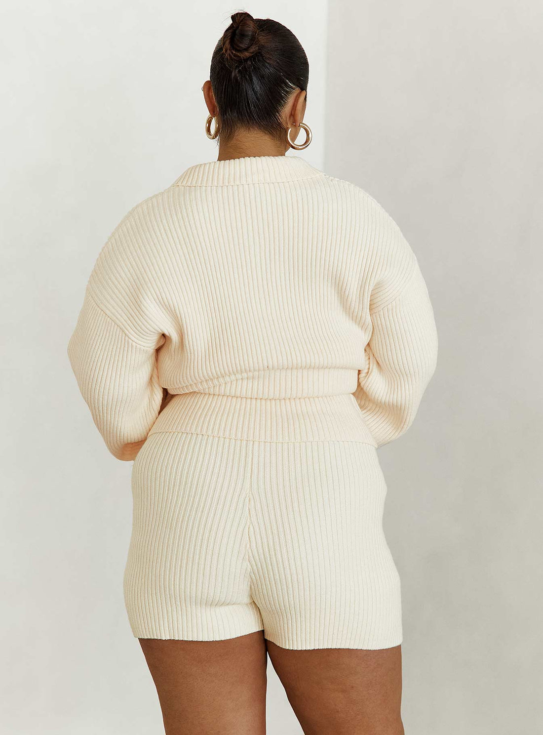 Jadri Knit Shorts Cream Curve
