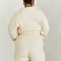 Jadri Knit Shorts Cream Curve