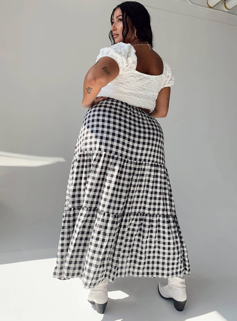 Hale Midi Skirt Black / White Curve