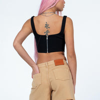 Caral Denim Shorts Tan