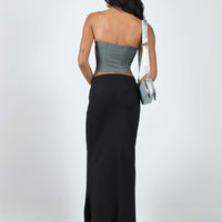 Karley Low Waist Maxi Skirt Black