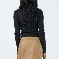 Immersed Mini Skirt Tan