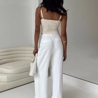 Brenda Linen Blend Pants White