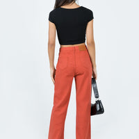 Kalinda Denim Jeans Red