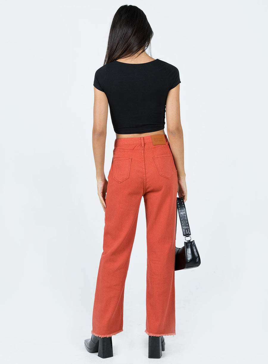 Kalinda Denim Jeans Red