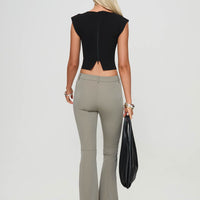 Mitsuki Mid Rise Pants Grey