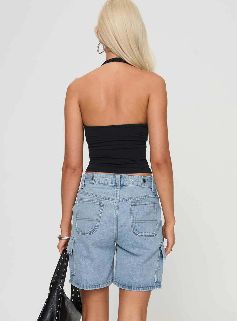 Mika Carpenter Denim Shorts Light Wash