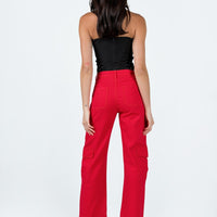 Schafer Wide Legs Jeans Red