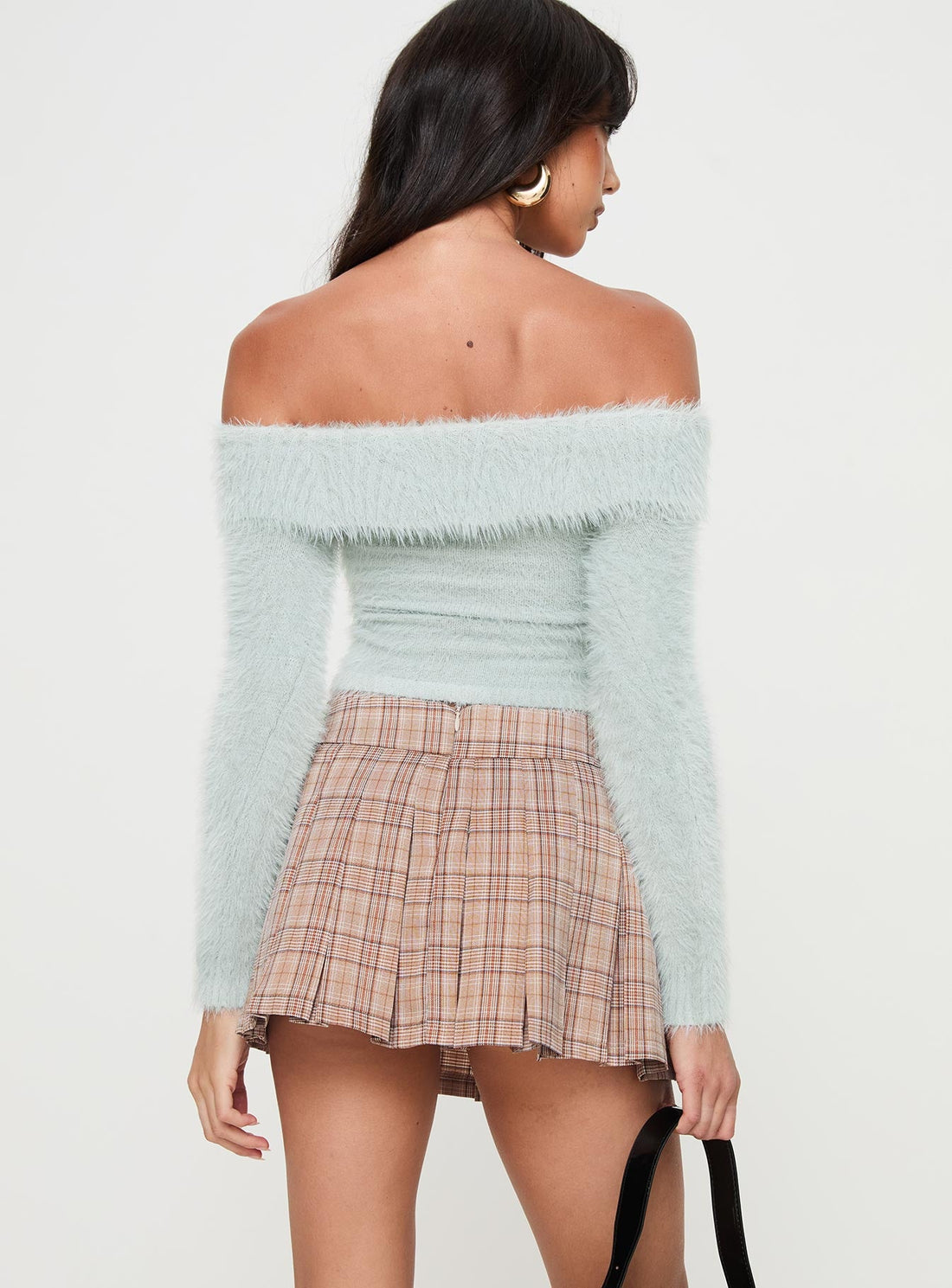 Closer To You Low Waist Mini Skirt Brown Check