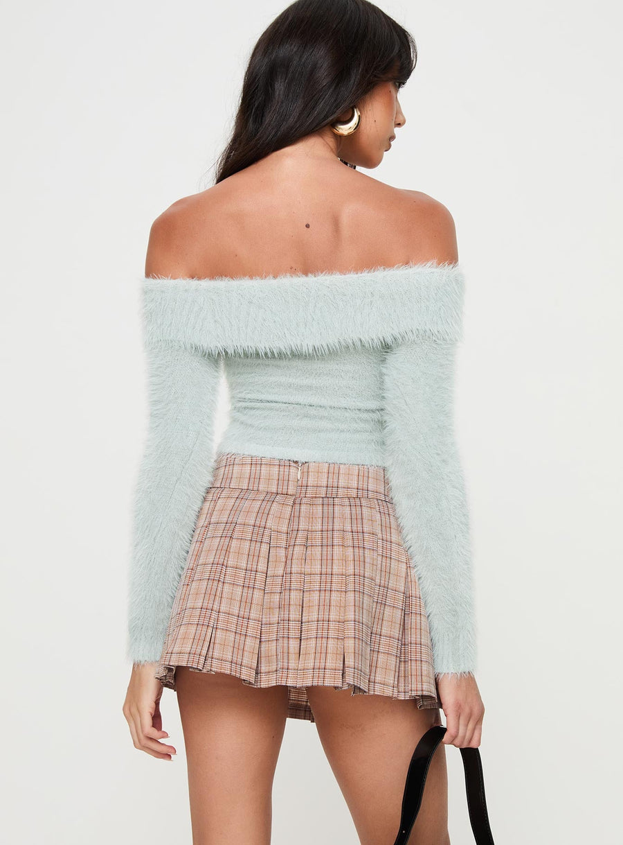 Closer To You Low Waist Mini Skirt Brown Check