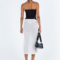 Focus On Yourself Midi Skirt White