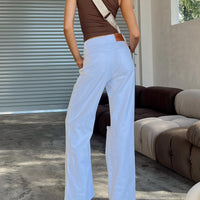 Meliana Wide Leg Denim Jeans White