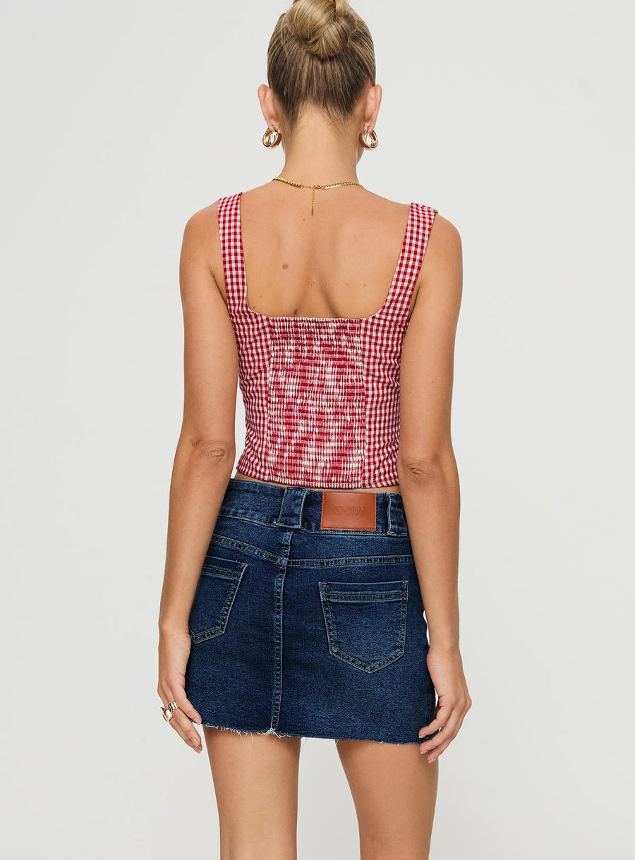 Reel It In Denim Mini Skirt Dark Wash