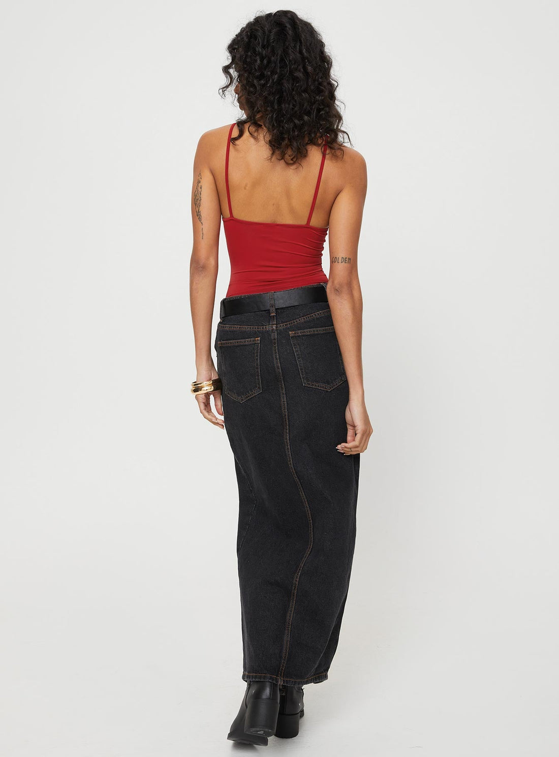 Barbara Split Midi Skirt Charcoal
