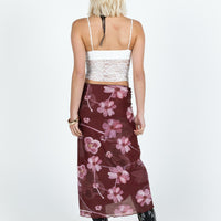 Lassie Midi Skirt Purple Floral