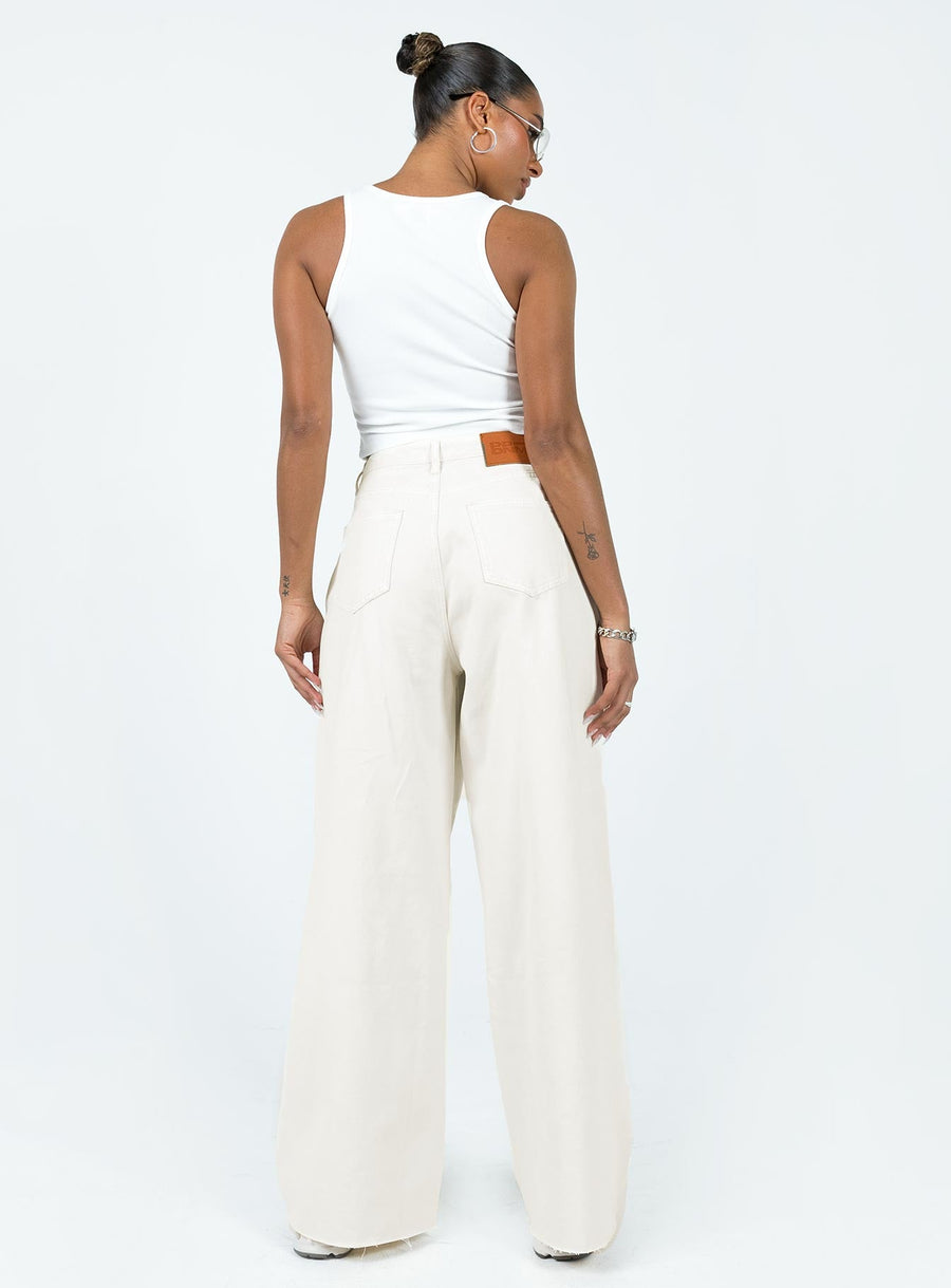 Meyer Wide Leg Jeans Beige