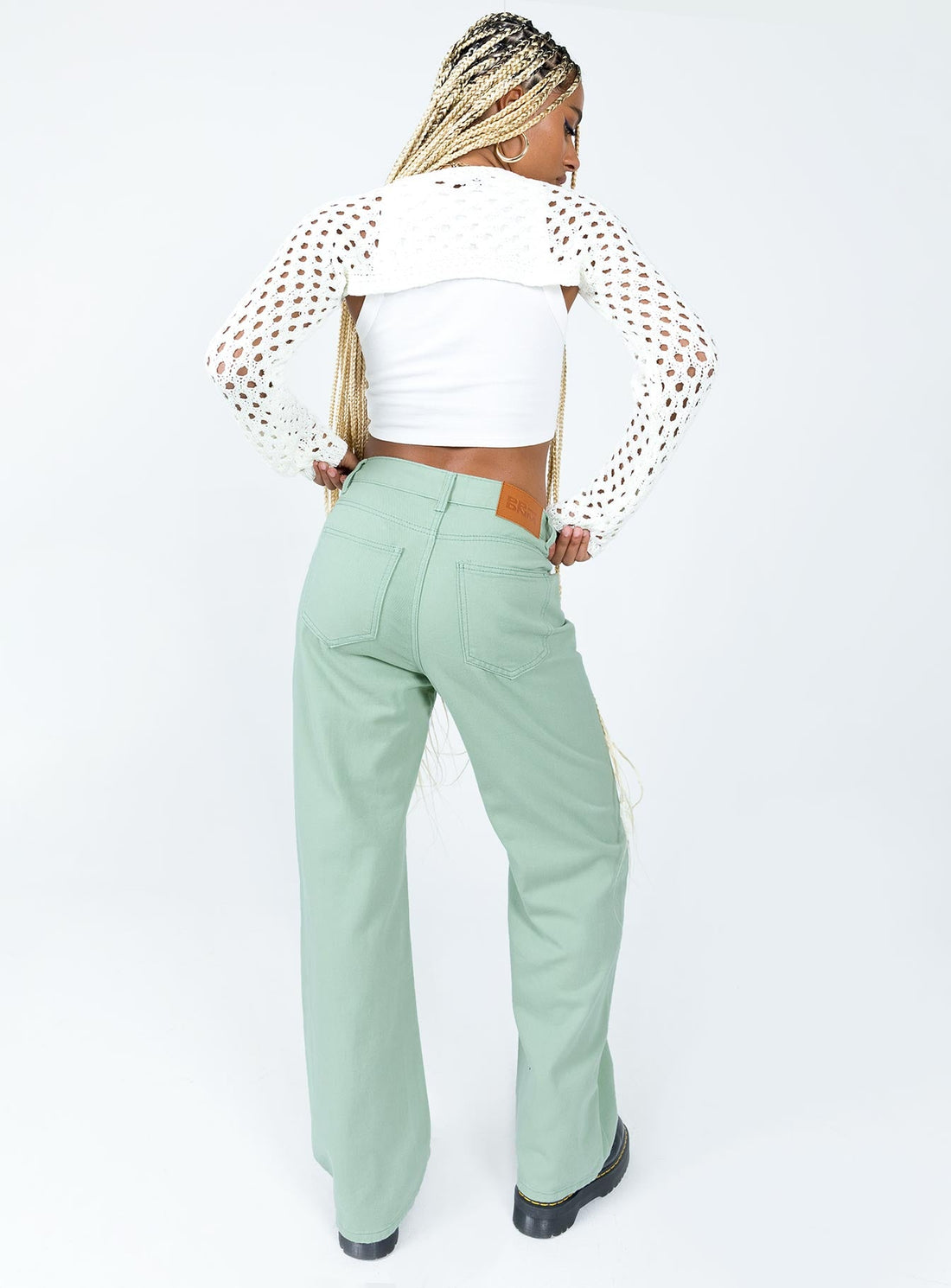 Lester Mom Jeans Sage Green