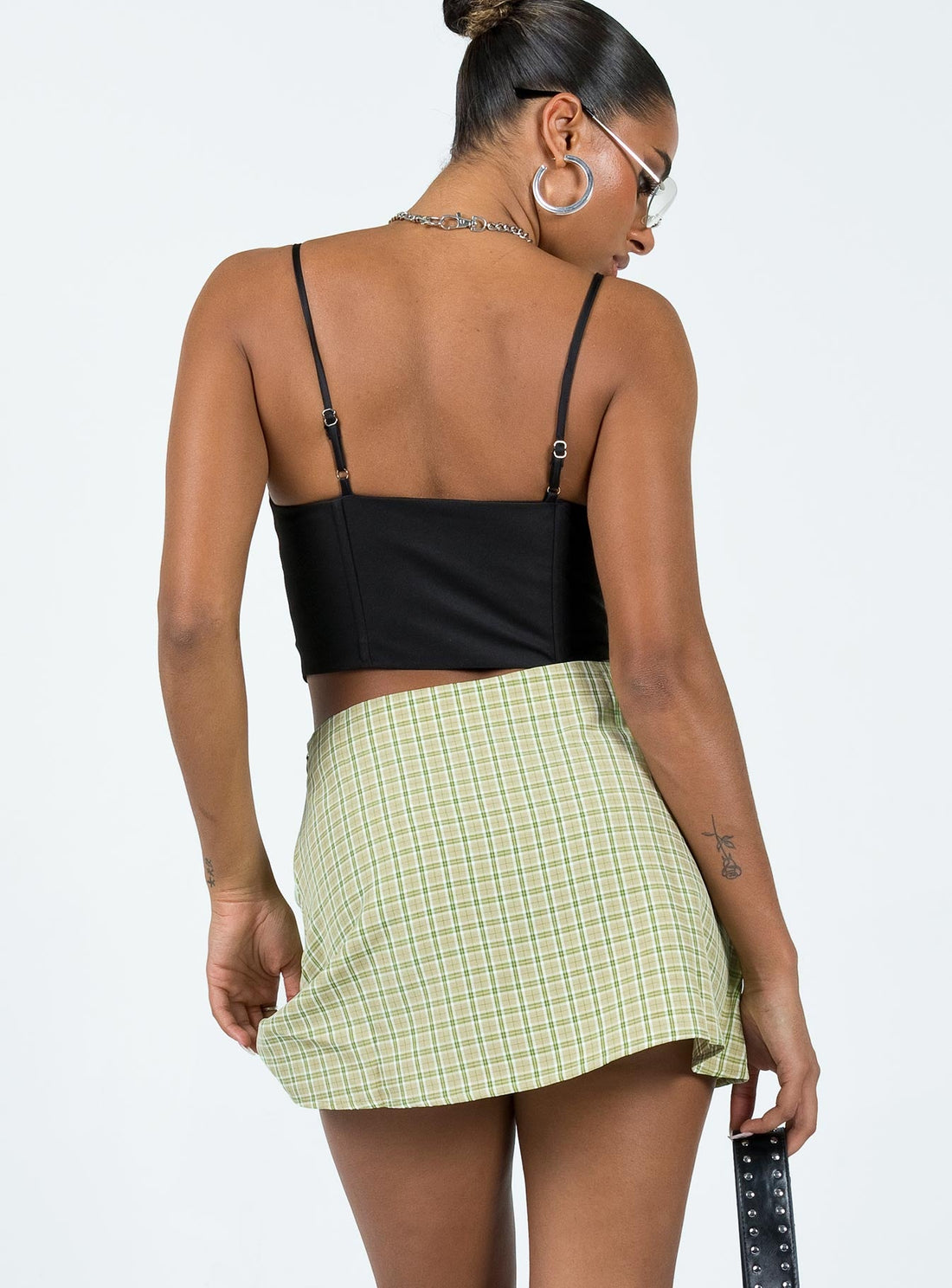 Kai Check Mini Skirt Green