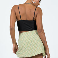 Kai Check Mini Skirt Green