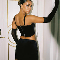 Claude Diamante Mini Skirt Black