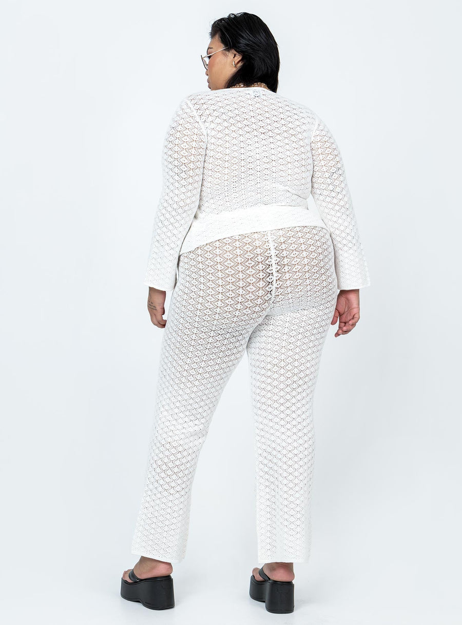 Wild & Free Crochet Pants Curve White