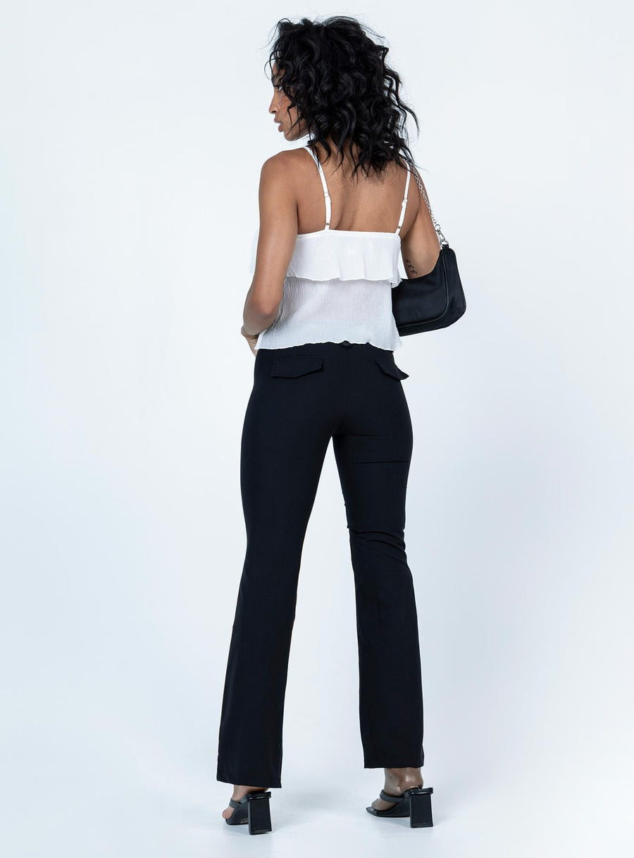Yianna Low Waist Flare Pant Black