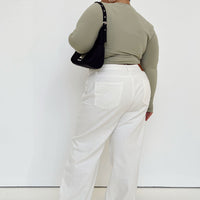 Sevina Wide Leg Denim Jeans White Curve