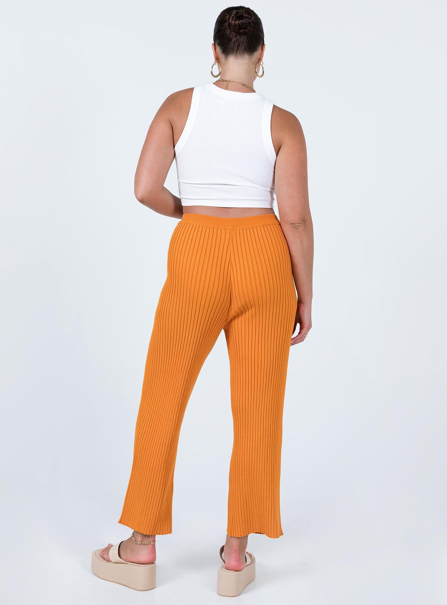 Ginny Ribbed Knit Pants Orange
