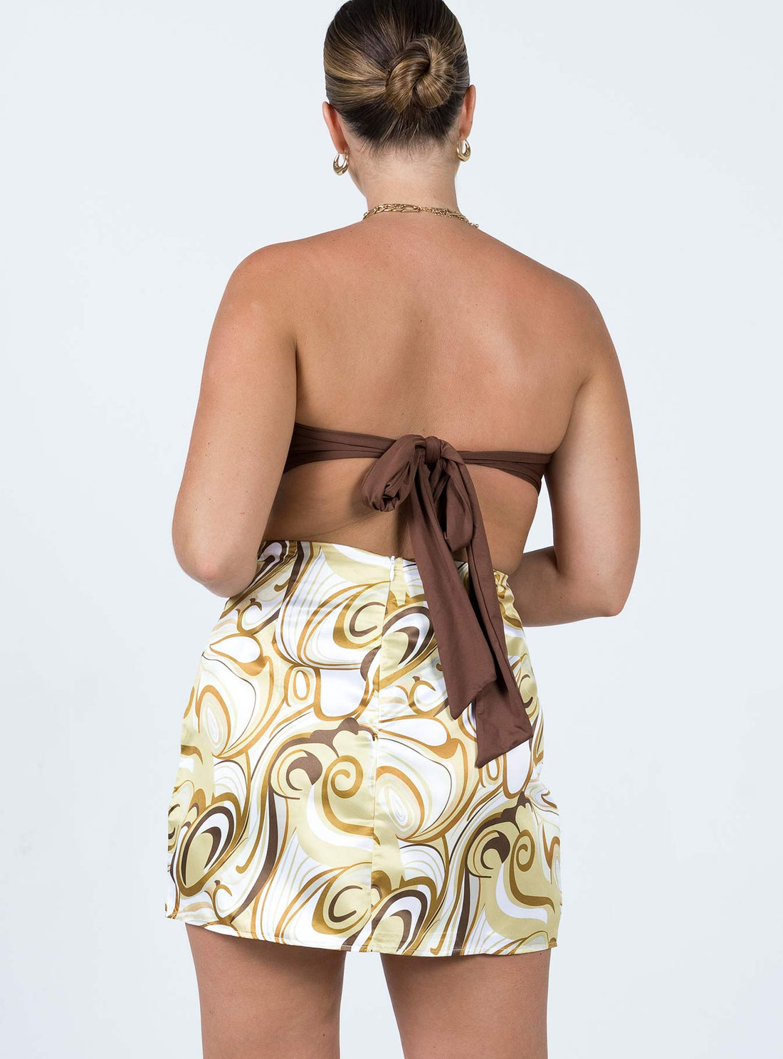 Dillion Mini Skirt Yellow Swirl