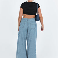 Eivissa Baggy Jeans Blue Denim Stripe