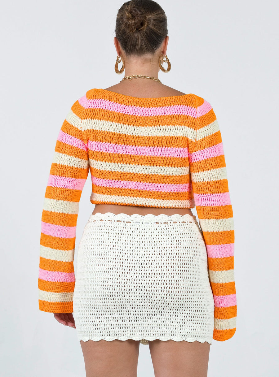 Mirrabook Crochet Mini Skirt White