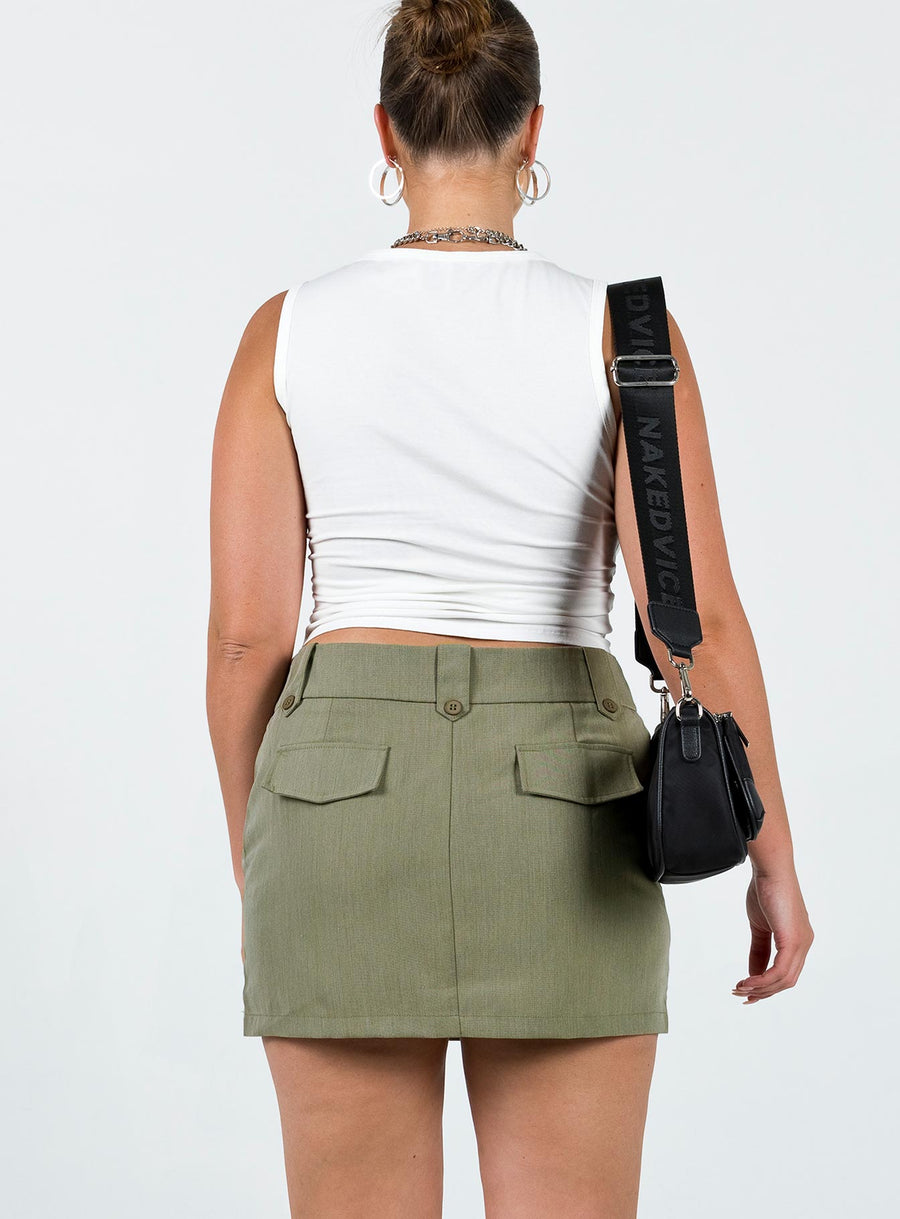 Coco Mini Skirt Khaki