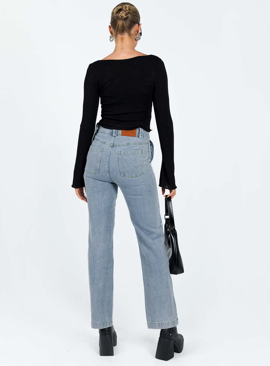 Ikena Straight Leg Jeans Light Wash Denim