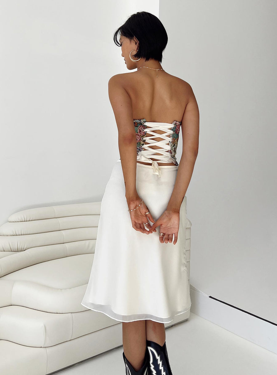 Delvie Midi Skirt Ivory