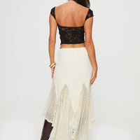 Madame Lace Maxi Skirt Cream