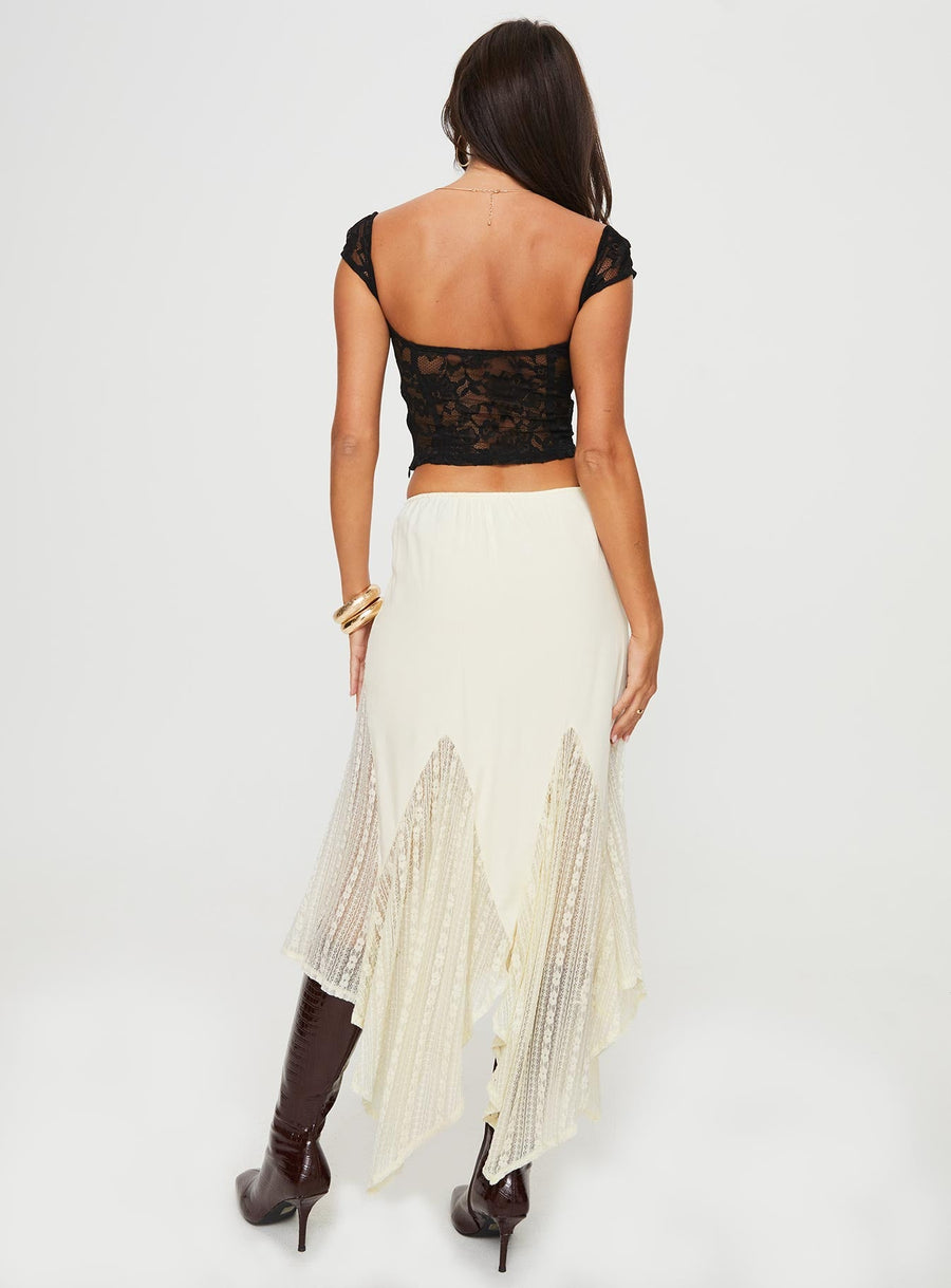 Madame Lace Maxi Skirt Cream
