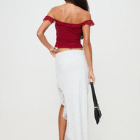 Patisserie Lace Maxi Skirt White