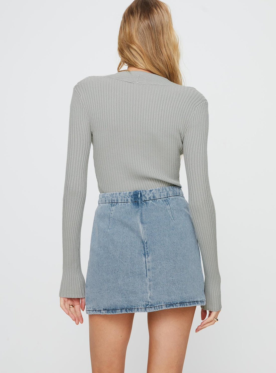 Lolita Mini Skirt Mid Wash Denim