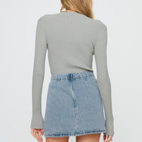 Lolita Mini Skirt Mid Wash Denim