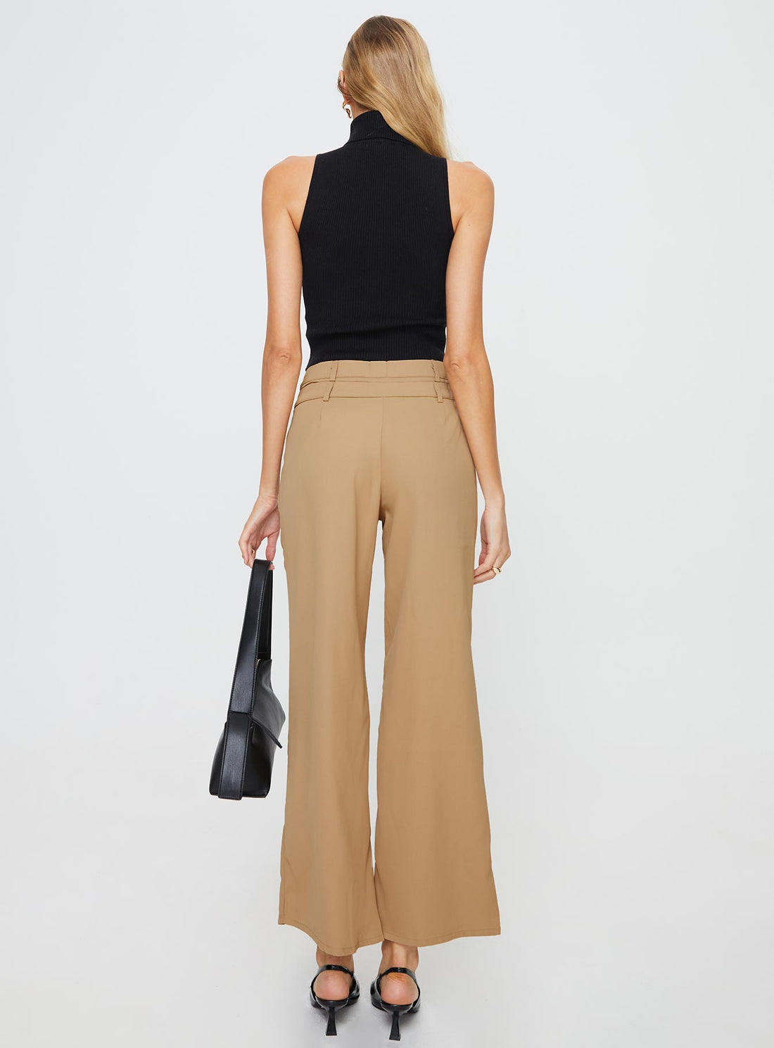 Paulino Double Waistband Pants Beige
