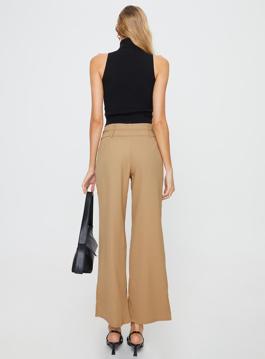 Paulino Double Waistband Pants Beige