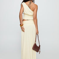 Full Orbit Shirred Maxi Skirt Cream