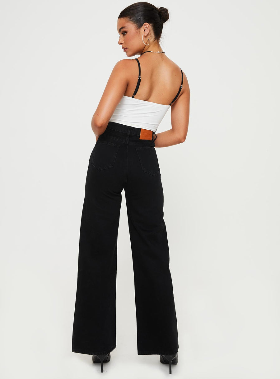 Nicolo High Rise Straight Leg Jeans Black