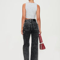 Malachie High Rise Jeans Black Acid Wash