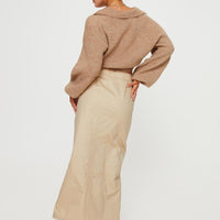 Devine Cargo Maxi Skirt Stone