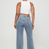 Pemberton High Rise Straight Leg Jeans Mid Wash Denim