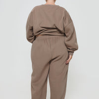 Princess Polly Track Pants Stripe Taupe / White Curve