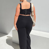 Brenda Linen Blend Pants Black Curve