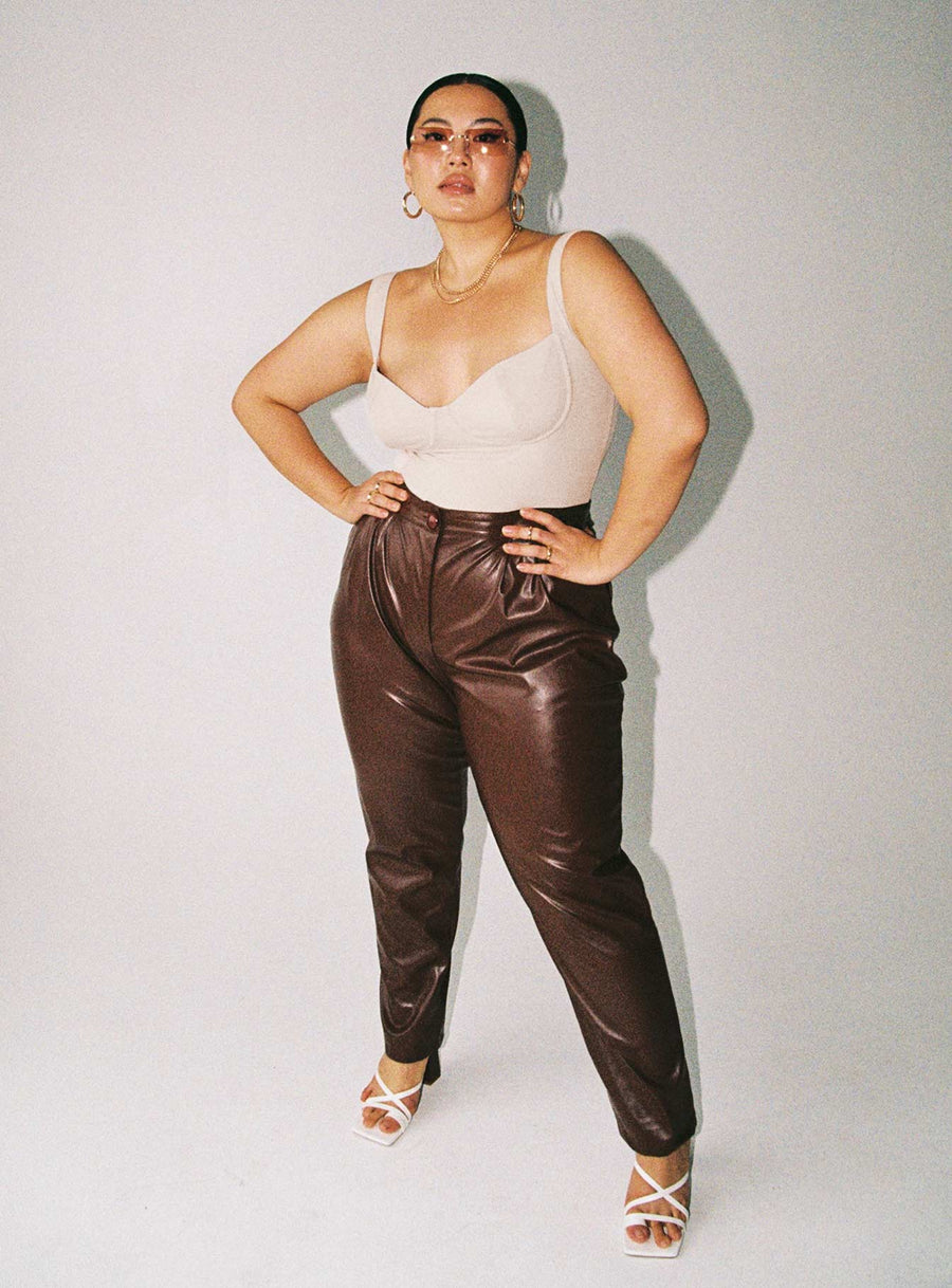 Love Club Pants Brown Curve