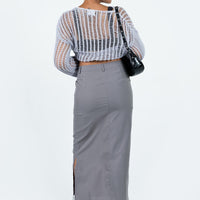 Elderbery Cargo Maxi Skirt Grey